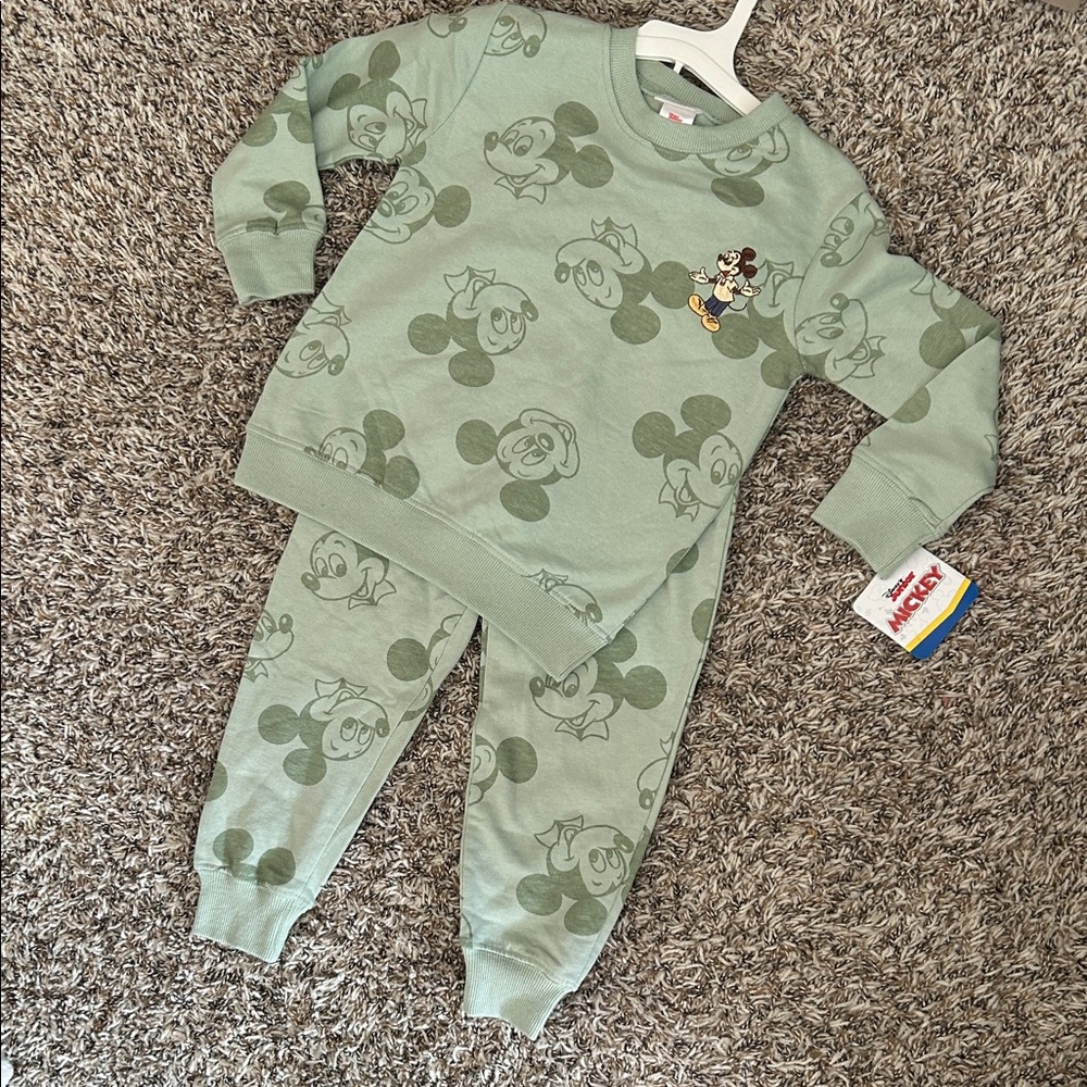 Disney Mint Green Mickey Mouse Pajama Set